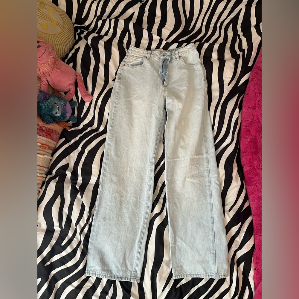 A Brand light wash jeans